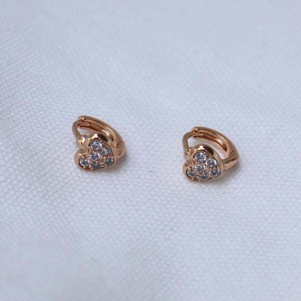 18K Gold Plated Heart Huggies